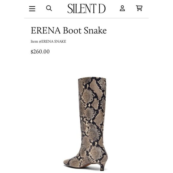 NWT Size US 5-5.5 (EU 36) - Silent D Erena Kitten-Heel Boots snake (NWT US$ 260) - Picture 3 of 16
